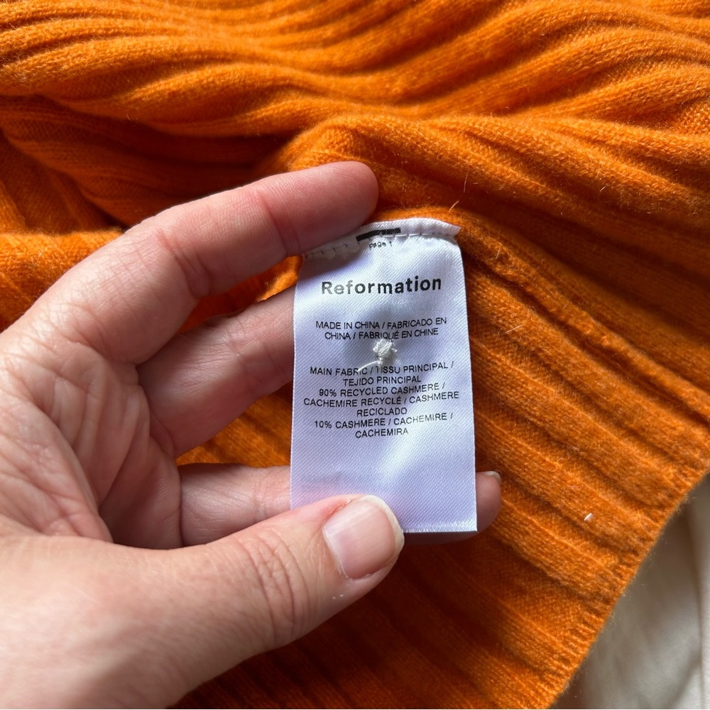 Reformation Orange Ribbed Cardigan - Picture 9 of 9